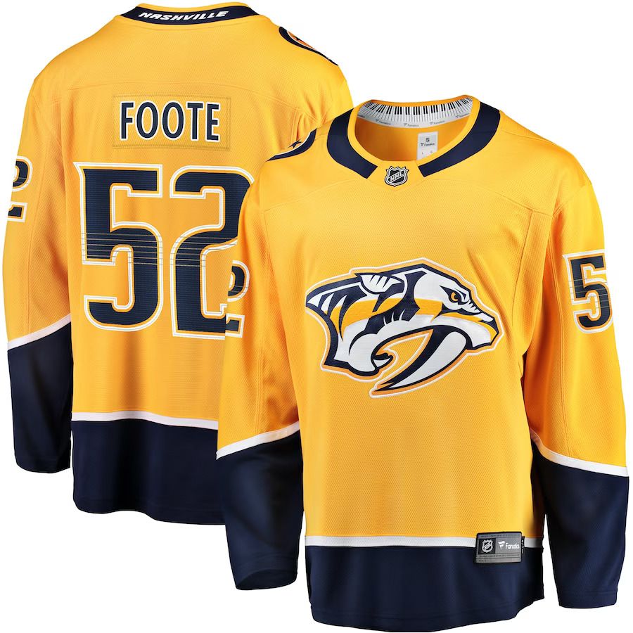 Men Nashville Predators #52 Cal Foote Fanatics Branded Gold Home Breakaway NHL Jersey->youth nhl jersey->Youth Jersey